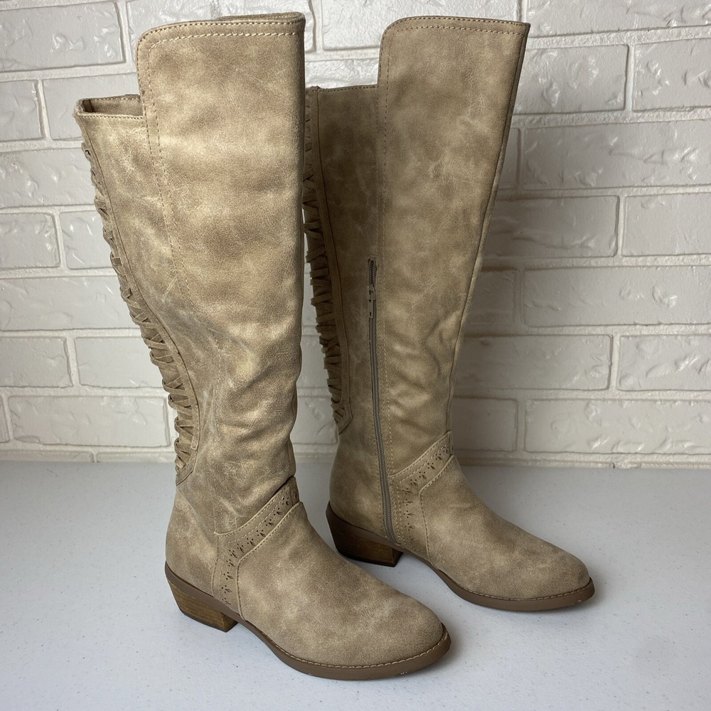 Not Rated Tall Boots Women's Size 6 Faux‎ Leather Tan
